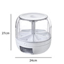 Dispenser de alimentos/grãos/ceraais giratório com 6 divisões