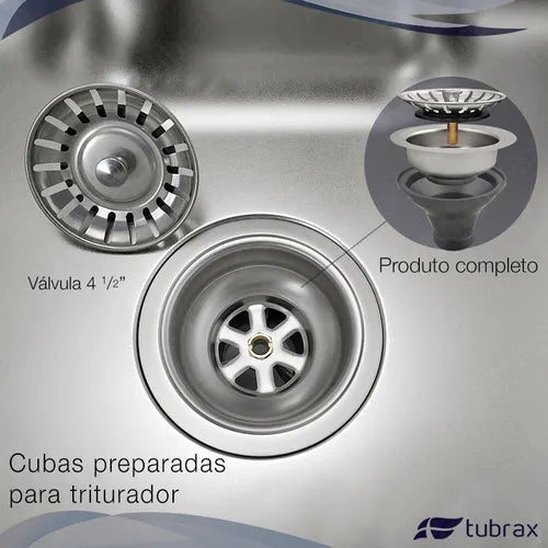 Cuba para pia Gourmet Luxo em aço escovado.