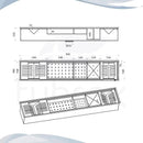 Calha úmida aço inox 90cm
