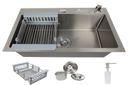 Cuba Gourmet Quadrada Aço Inox 304 Escovada 60x40 Acessórios